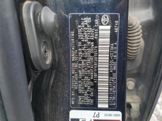 4T1BF1FK8FU012576 - 2015 TOYOTA CAMRY LE BLACK photo 12