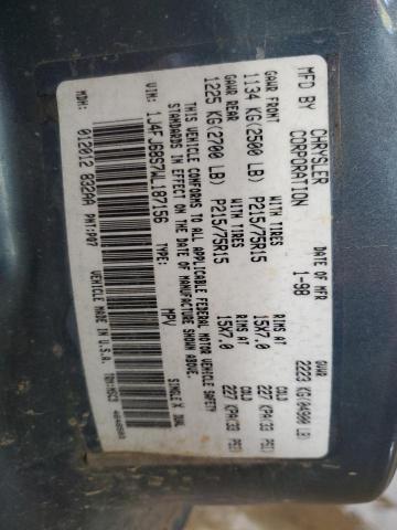 1J4FJ68S7WL187156 - 1998 JEEP CHEROKEE SPORT BLUE photo 13