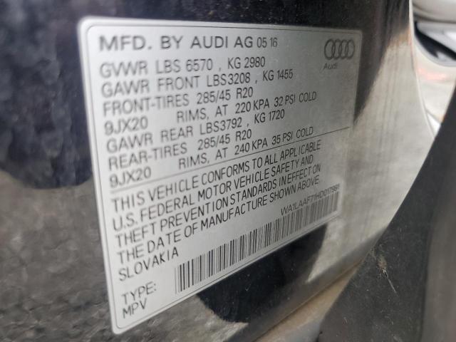 WA1LAAF71HD017991 - 2017 AUDI Q7 PREMIUM PLUS Սև լուսանկար 13