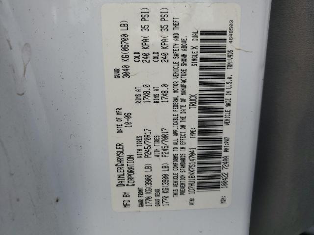 1D7HU18NX7S147041 - 2007 DODGE RAM 1500 ST თეთრი ფოტო 12