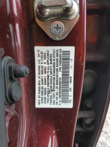 19XFB2F59CE062737 - 2012 HONDA CIVIC LX 勃艮第红 照片 12
