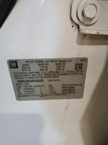 2GNFLEEK4F6439265 - 2015 CHEV EQUINOX LS Ақ фото 13