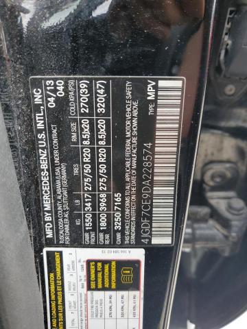 4JGDF7CE9DA228574 - 2013 MERCEDES-BENZ GL 450 4MATIC BLACK photo 13