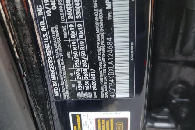 4JGFB4KBXLA124684 - 2020 MERCEDES-BENZ GLE 350 4MATIC BLACK photo 10