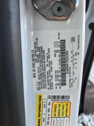 3FA6P0H71FR241894 - 2015 FORD FUSION SE WHITE photo 13