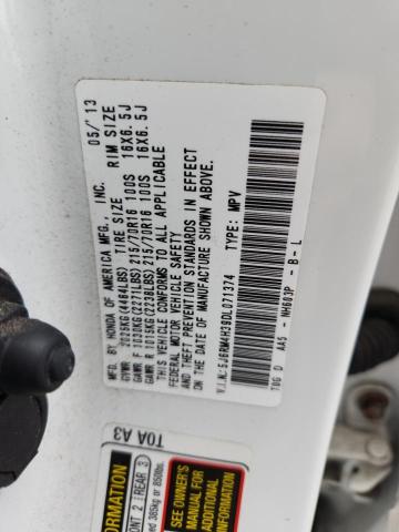 5J6RM4H39DL071374 - 2013 HONDA CR-V LX 白色 照片 12