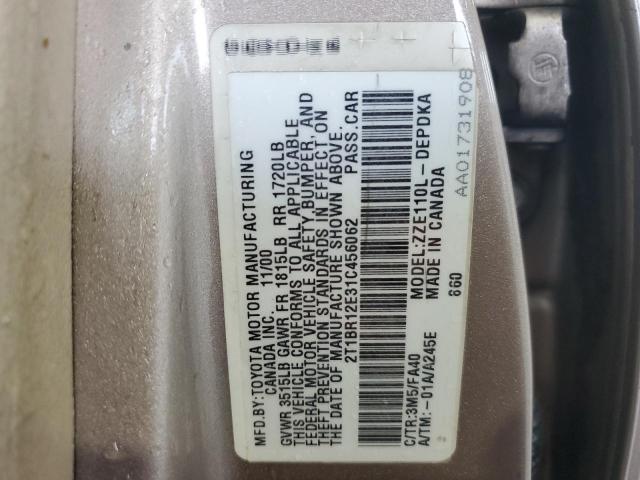 2T1BR12E31C456062 - 2001 TOYOTA COROLLA CE 棕色 照片 12