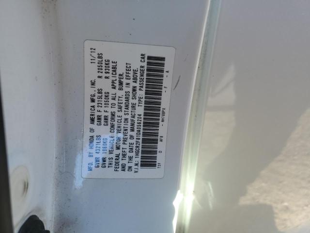 1HGCR2F81DA056204 - 2013 HONDA ACCORD EXL Weiß Foto 12