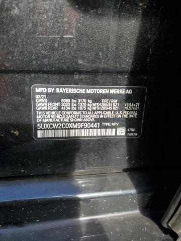 5UXCW2C0XM9F90441 - 2021 BMW X7 XDRIVE40I BLACK photo 13