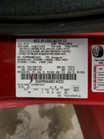 3FAHP0HA4BR144235 - 2011 FORD FUSION SE RED photo 12