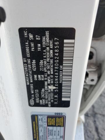 5XXGN4A78DG248567 - 2013 KIA OPTIMA EX Weiß Foto 12