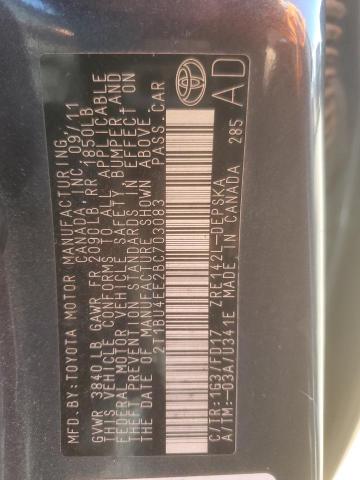 2T1BU4EE2BC703083 - 2011 TOYOTA COROLLA BASE ნაცრისფერი ფოტო 12