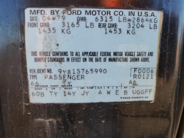 9Y81S765990 - 1979 LINCOLN CONTINENTA BLACK photo 12