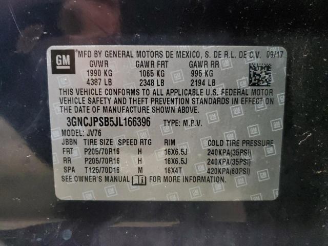 3GNCJPSB5JL166396 - 2018 CHEVROLET TRAX 1LT BLUE photo 13