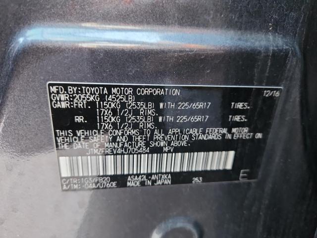 JTMZFREV4HJ705484 - 2017 TOYOTA RAV4 LE ნაცრისფერი ფოტო 13