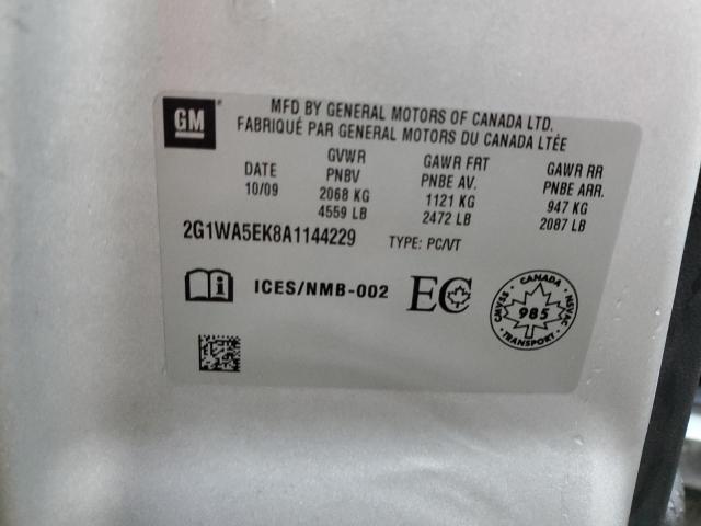 2G1WA5EK8A1144229 - 2010 CHEVROLET IMPALA LS Srebrny zdjęcie 12