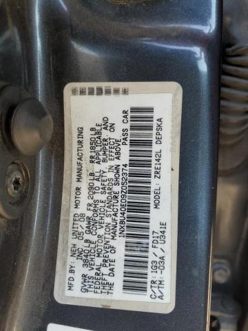 1NXBU40E09Z052374 - 2009 TOYOTA COROLLA BASE Gris photo 12