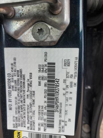 3FA6P0H91ER278542 - 2014 FORD FUSION SE BLACK photo 12