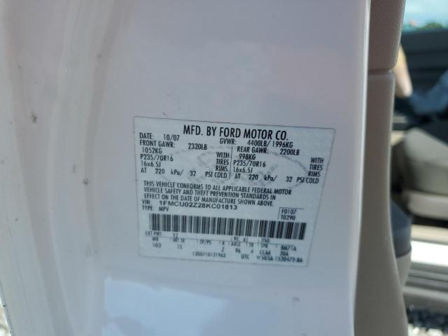 1FMCU02Z28KC01813 - 2008 FORD ESCAPE XLS 白色 照片 12