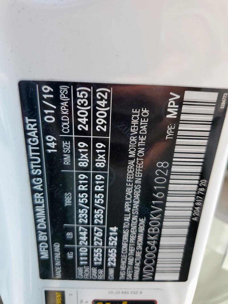 WDC0G4KB0KV161028 - 2019 MERCEDES-BENZ GLC 300 4MATIC WHITE photo 14