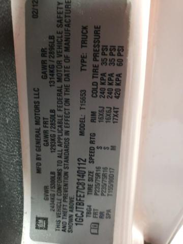 1GCJTBFE7C8140112 - 2012 CHEVROLET COLORADO Ağ foto 12