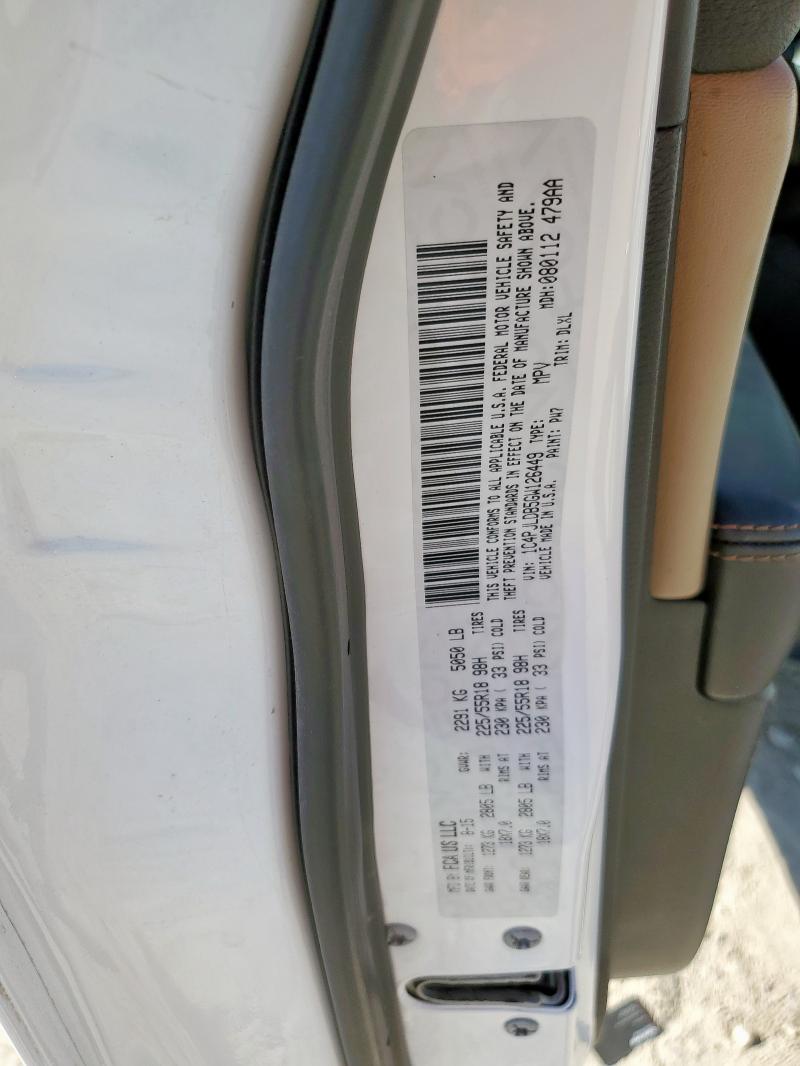 1C4PJLDB5GW126449 - 2016 JEEP CHEROKEE LIMITED Ağ foto 12