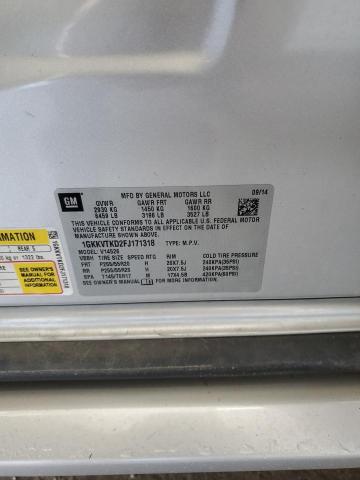 1GKKVTKD2FJ171318 - 2015 GMC ACADIA DENALI ვერცხლისფერი ფოტო 14