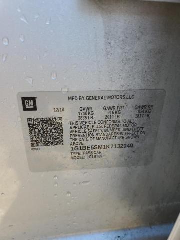 1G1BE5SM1K7132940 - 2019 CHEVROLET CRUZE LT فضي صورة 13