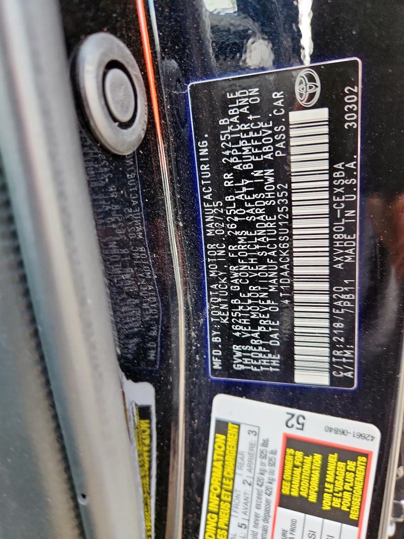 4T1DAACK6SU125352 - 2025 TOYOTA CAMRY XSE Qara foto 12