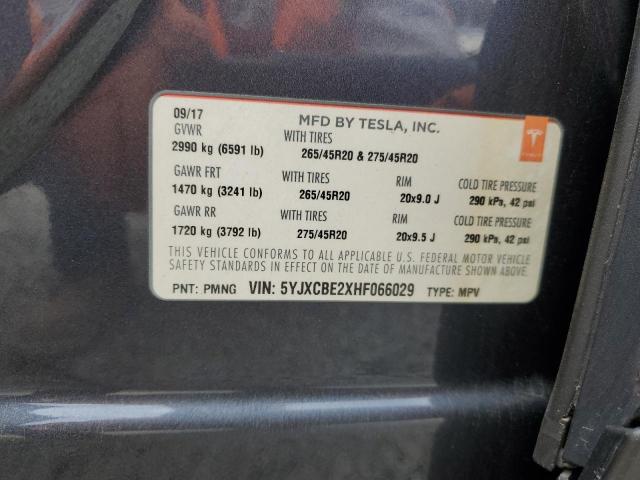 5YJXCBE2XHF066029 - 2017 TESLA MODEL X Boz foto 14