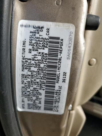 4T1BF28B53U314650 - 2003 TOYOTA AVALON XL GOLD photo 12