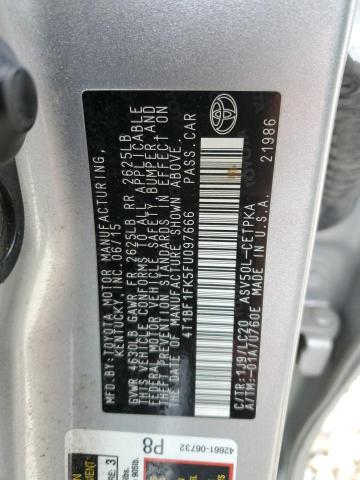 4T1BF1FK5FU097666 - 2015 TOYOTA CAMRY LE Күміс фото 13