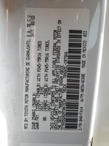 3TYRX5GN2NT047234 - 2022 TOYOTA TACOMA ACCESS CAB Белый фото 13