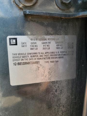 1G1BE5SM4H7244091 - 2017 CHEVROLET CRUZE LT ნაცრისფერი ფოტო 13