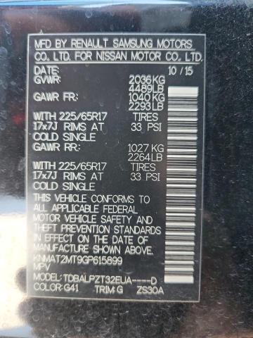 KNMAT2MT9GP615899 - 2016 NISSAN ROGUE S 黑色 照片 13