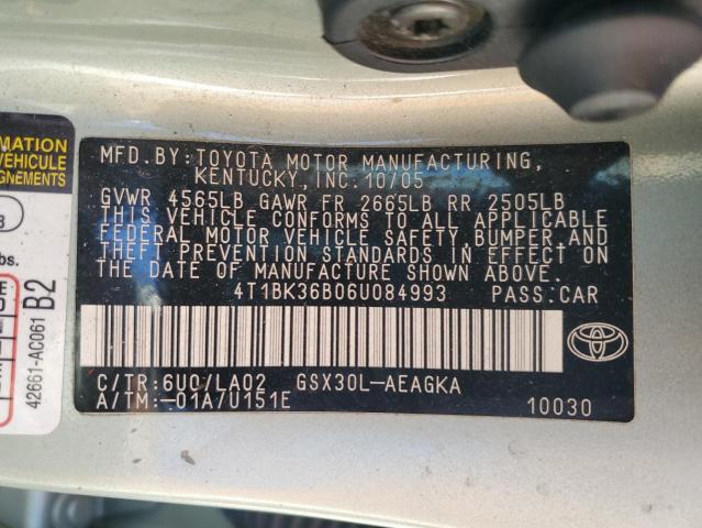 4T1BK36B06U084993 - 2006 TOYOTA AVALON XL Grün Foto 12