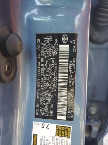 JTDKB20U287758409 - 2008 TOYOTA PRIUS BLUE photo 14