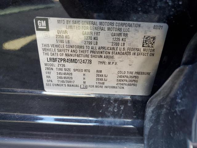 LRBFZPR49MD124778 - 2021 BUICK ENVISION ESSENCE Սև լուսանկար 13
