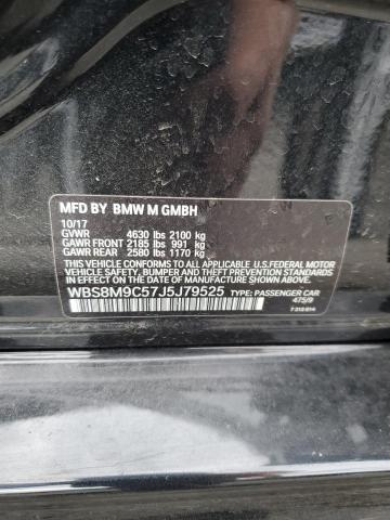 WBS8M9C57J5J79525 - 2018 BMW M3 BLACK photo 12