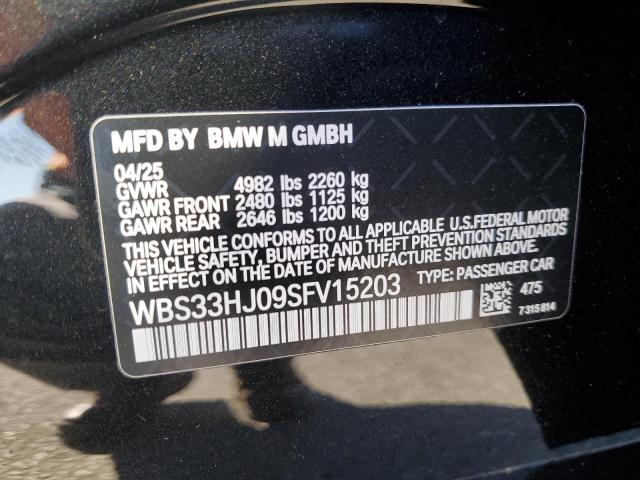 WBS33HJ09SFV15203 - 2025 BMW M3 COMPETITION Negro foto 12