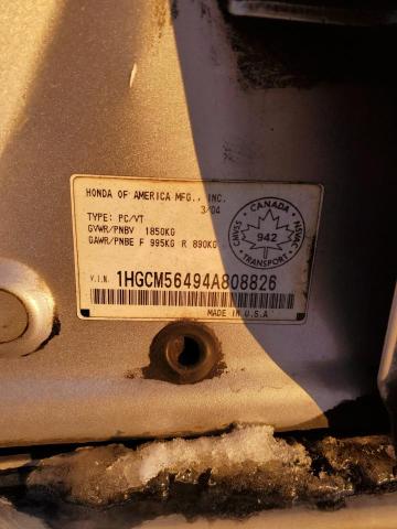 1HGCM56494A808826 - 2004 HONDA ACCORD LX SILVER photo 13