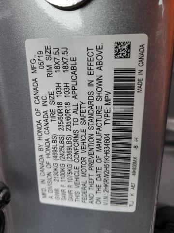 2HKRW2H51KH634604 - 2019 HONDA CR-V EX Silber Foto 13