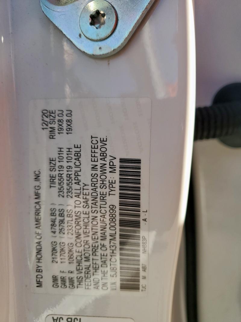 5J8TC1H37ML008899 - 2021 ACURA RDX Սպիտակ լուսանկար 12