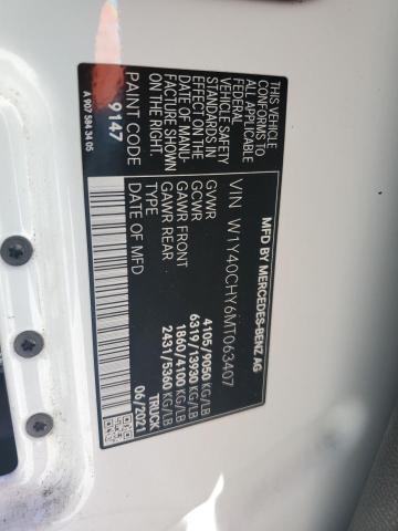 W1Y40CHY6MT063407 - 2021 MERCEDES-BENZ SPRINTER 2500 Weiß Foto 13