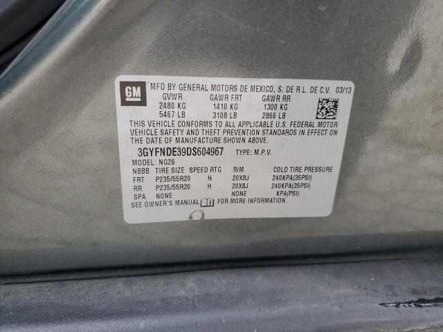 3GYFNDE39DS604967 - 2013 CADILLAC SRX PERFORMANCE COLLECTION Szary zdjęcie 13