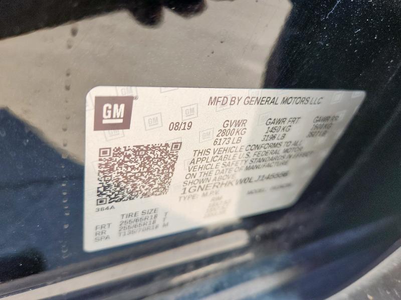 1GNERHKW0LJ145556 - 2020 CHEVROLET TRAVERSE LT 黑色 照片 13