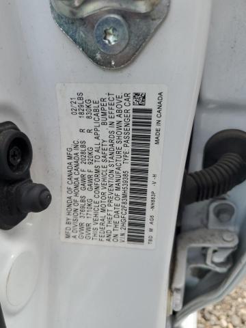 2HGFC2F83MH539385 - 2021 HONDA CIVIC SPORT WHITE photo 12