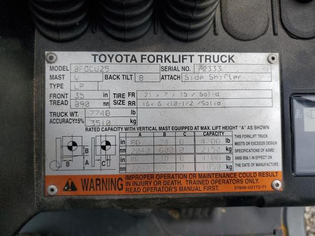 72333 - 2023 TOYOTA FORKLIFT ORANGE photo 10