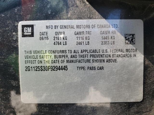 2G1125S30F9294445 - 2015 CHEVROLET IMPALA LT Սև լուսանկար 12