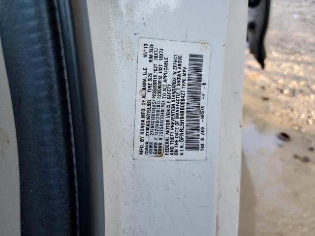 5FNRL5H94BB008427 - 2011 HONDA ODYSSEY TOURING Սպիտակ լուսանկար 13